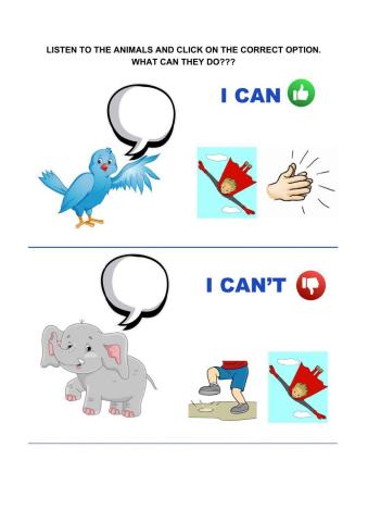 Animals - can - can't