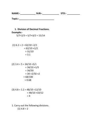 Decimal Fractions