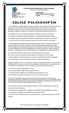 Quiz filosofía 9