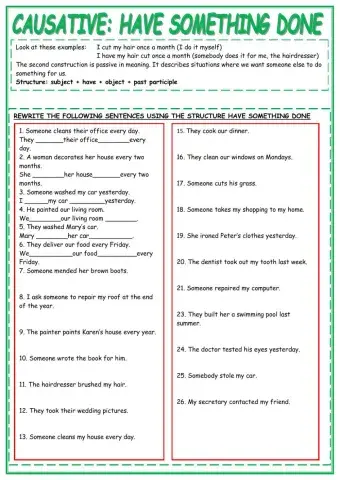 Causative: Have something done