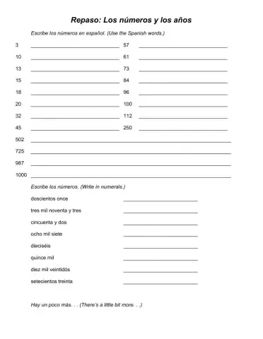 Los números y los años