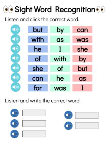 Sight Word Recognition