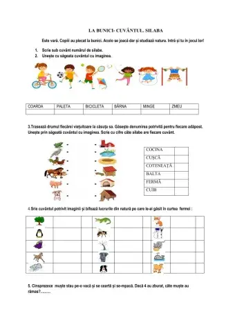 La bunici- cuvântul, silaba