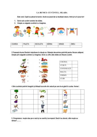 La bunici- cuvântul, silaba