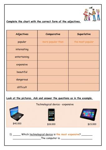 Comparatives and Superlatives - Long adj - EXTRA 5th