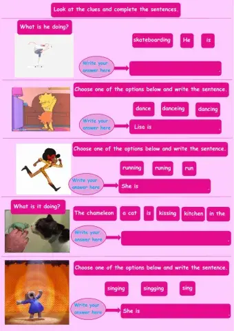 What are they doing? Worksheet 1.