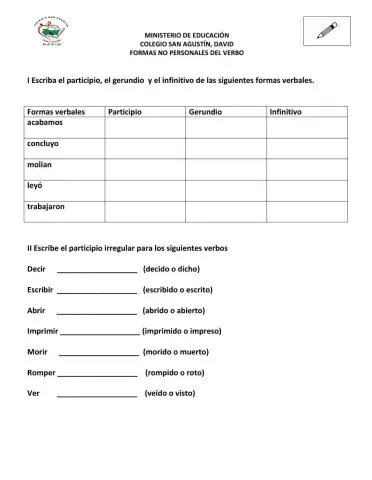 Formas no personales del verbo