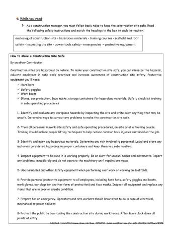 LESSON 1 - 3° 2° - English for construction