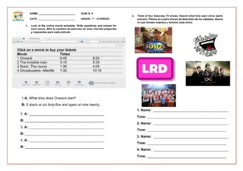 Simple present with fixed times exercise
