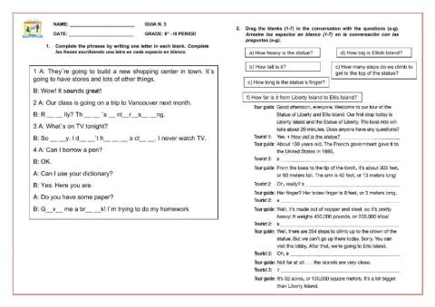 Question word how adjectives of dimension Exercise