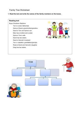 Family vocabulary reading