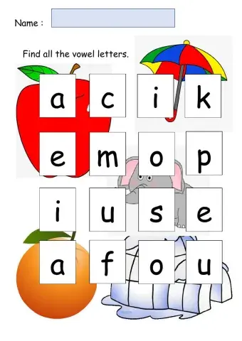 Vowel letter hunt
