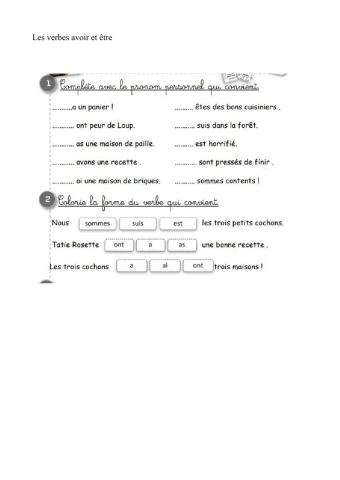 Les verbes avoir et etre
