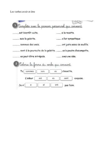 Les verbes avoir et etre