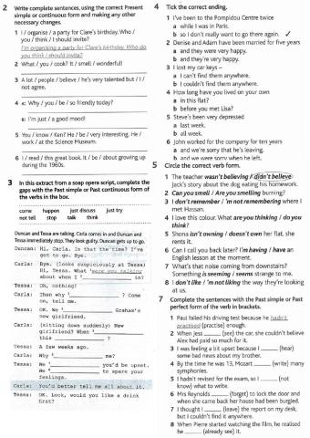 Past and Present verb forms
