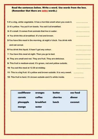 Read the sentences and write a word