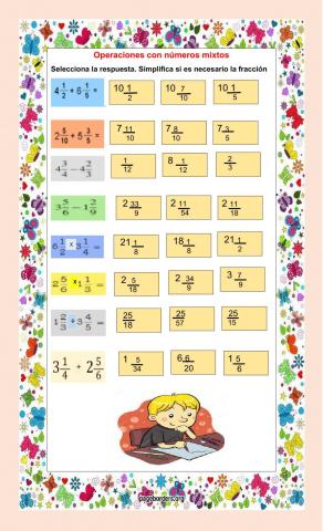 Operaciones con números mixtos