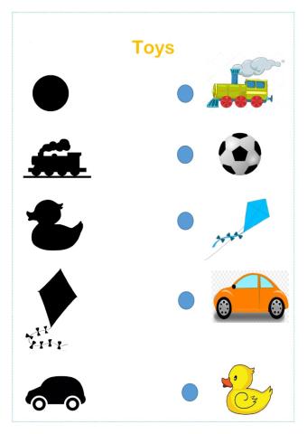 Toys, prepositions and colors