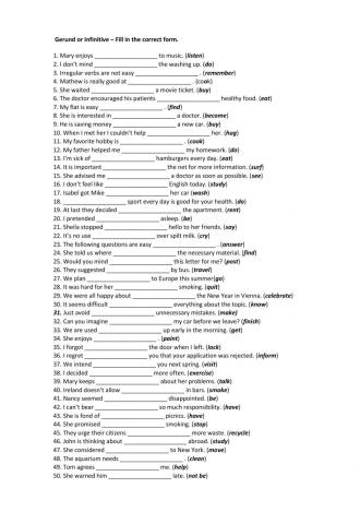 Gerunds vs infinitives