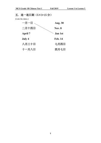 Chinese Month and date