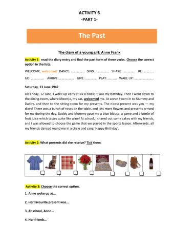 The Diary of a Young Girl (Past simple)