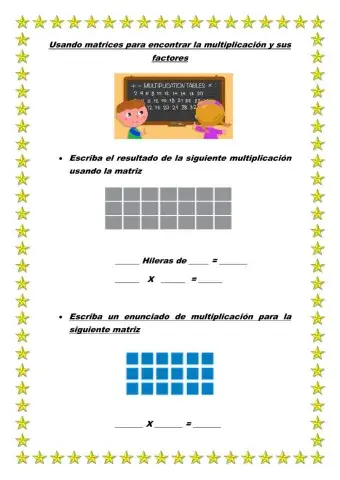 Usando matrices para encontrar la multiplicación y sus factores