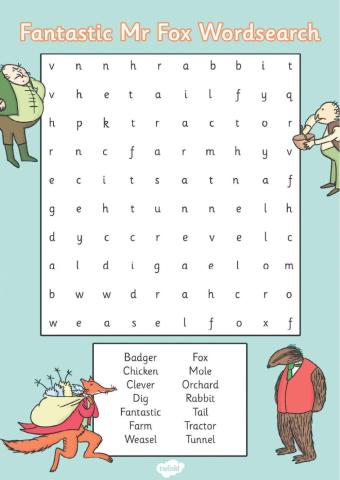 Fantastic Mr Fox wordsearch