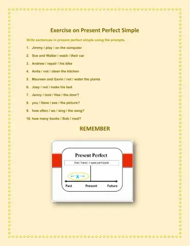 Present Perfect Simple Practice 1