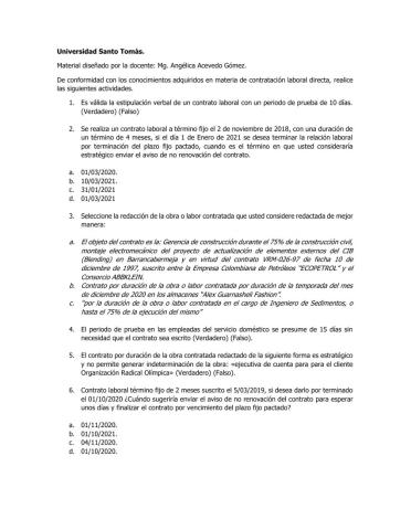 Taller contratación laboral - ejercicios