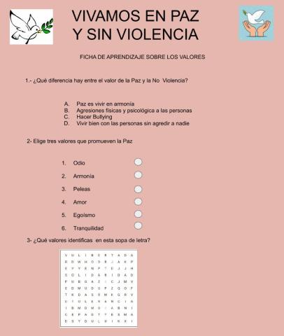 Vivamos en Paz y sin Violencia