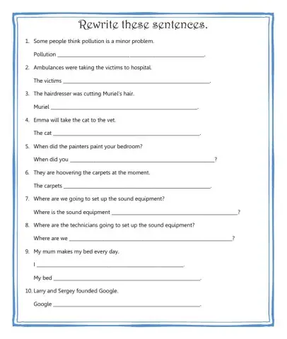 Rephrasing. Passive and causative