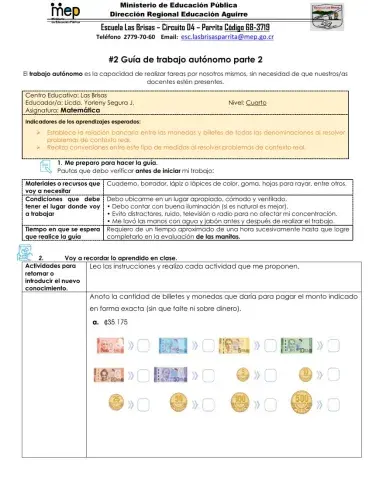 Matemáticas 4° grado
