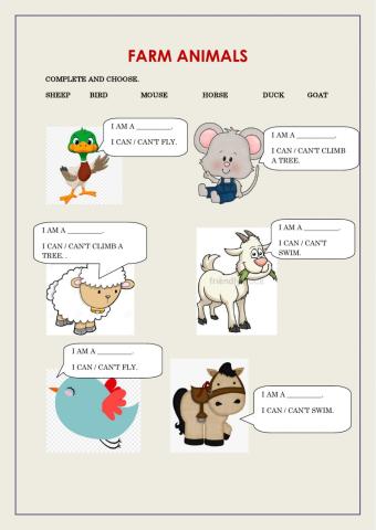 Farm animals & abilities