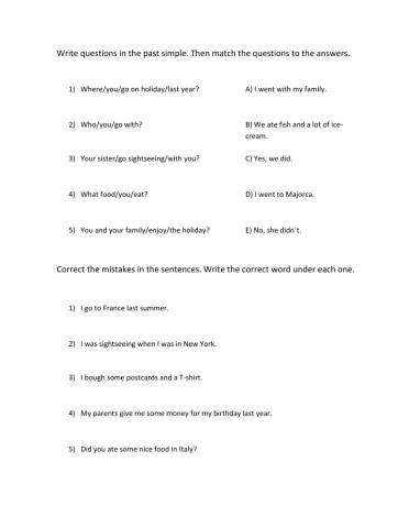 Past simple irregular verbs