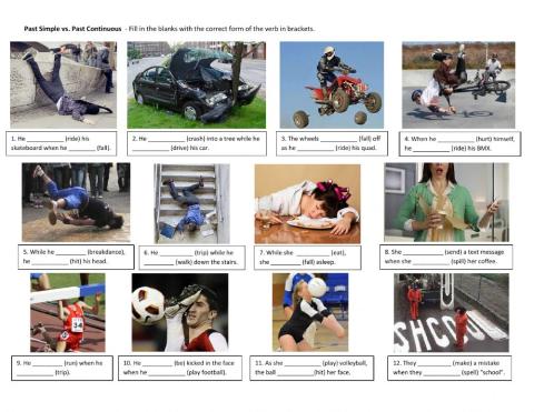 Simple past - past continuous