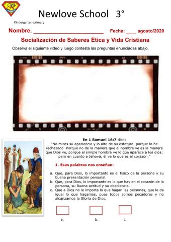 SOCIALIZACION DE SABERES TERCER GRADO ETICA Y VIDA CRISTIANA