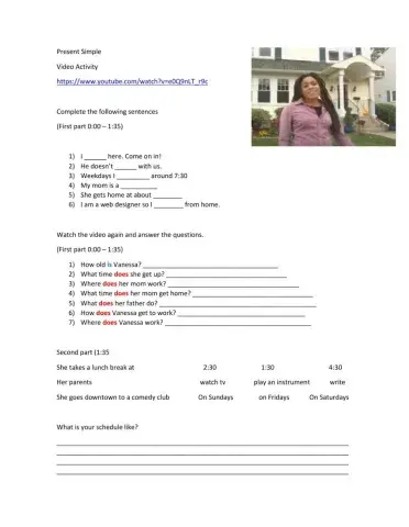 Present simple - video practice