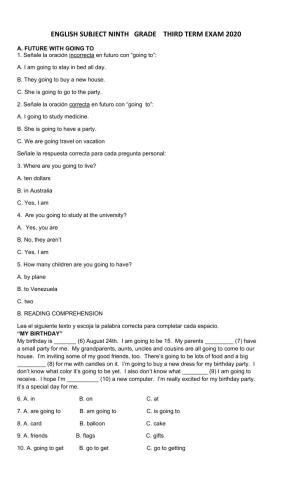 Acumulativo ingles 9  3 periodo 2020