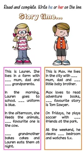 Possessive Adjectives (his - her)