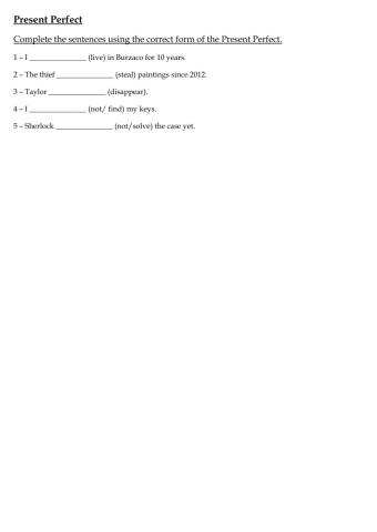 Complete with the correct form of the verb