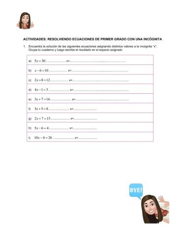 Ecuaciones multiplicativas