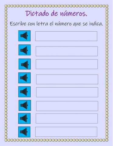 Dictado (escritura de números )
