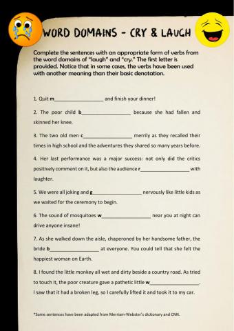 Word domains - CRY & LAUGH 2