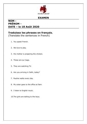 French Corporate Training - Test 6 (18-08-2020)