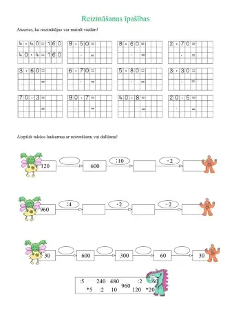 Reizināšanas īpašības