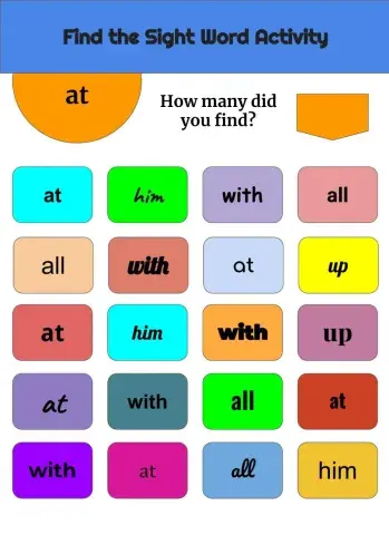 Find the Sight Word List 1 Week 5