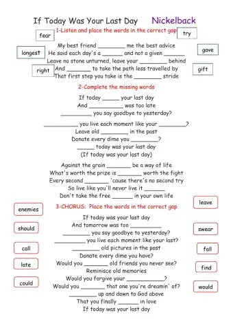 Second conditional song