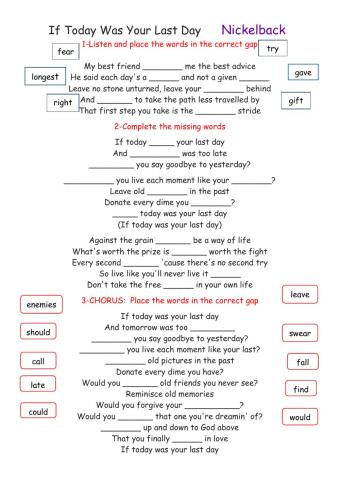 Second conditional song