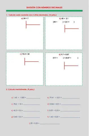 División con decimales