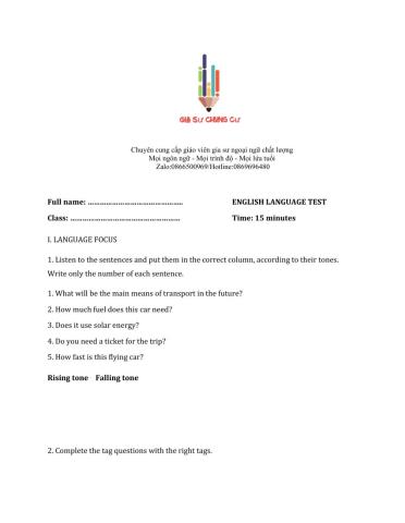 Lớp 7 - Unit 12 AN OVERCROWDED WORLD-LANGUAGE FOCUS